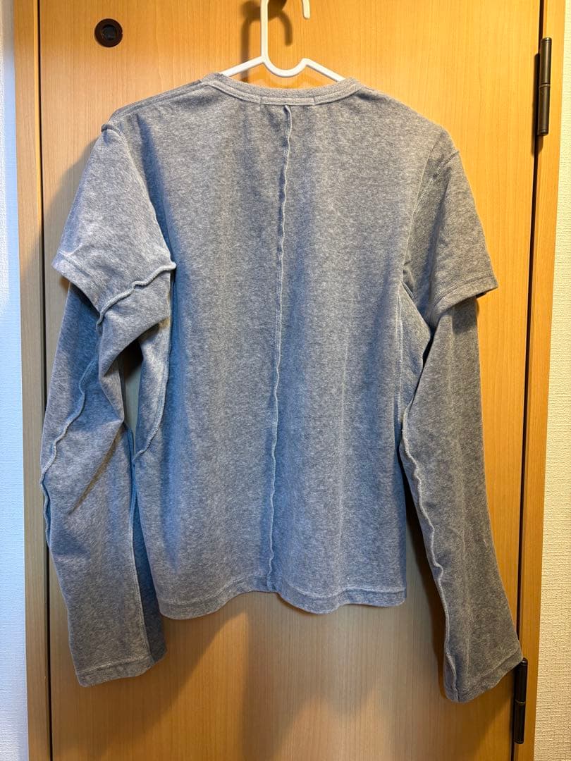 NVRFRGT ベロアダブルレイヤーロングスリーブTシャツ