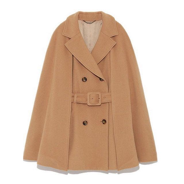 【美品】ケープウールコート