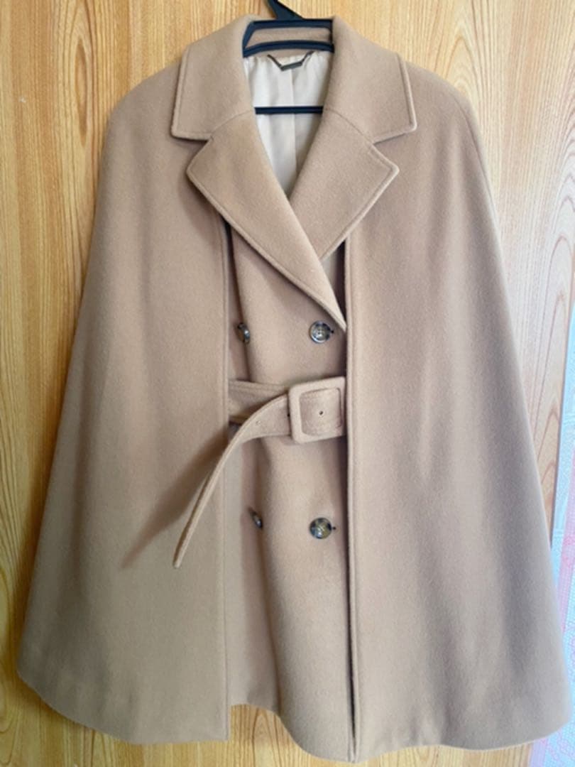 【美品】ケープウールコート