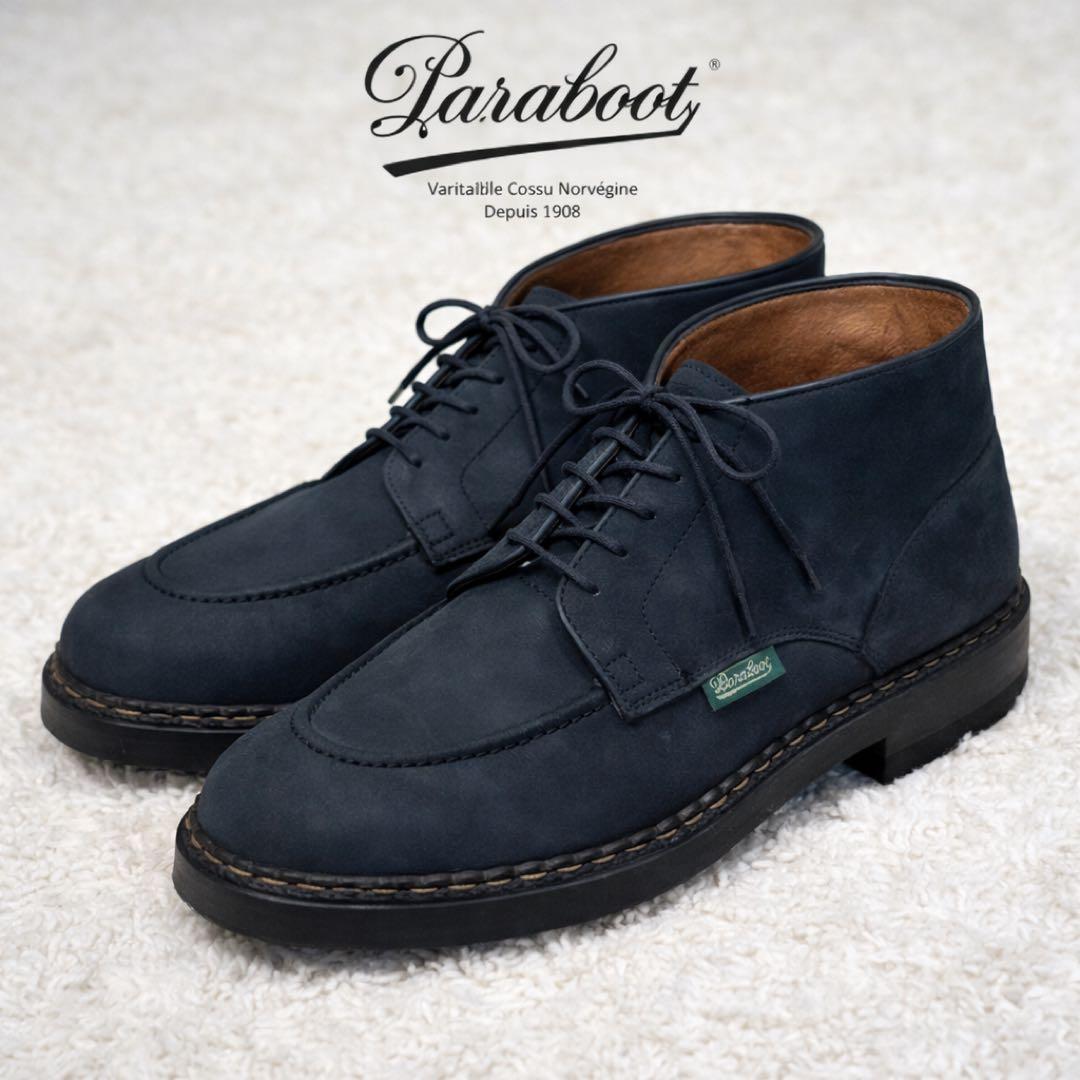 M'sブラック 希少モデル　パラブーツUチップブーツ ネイビー26