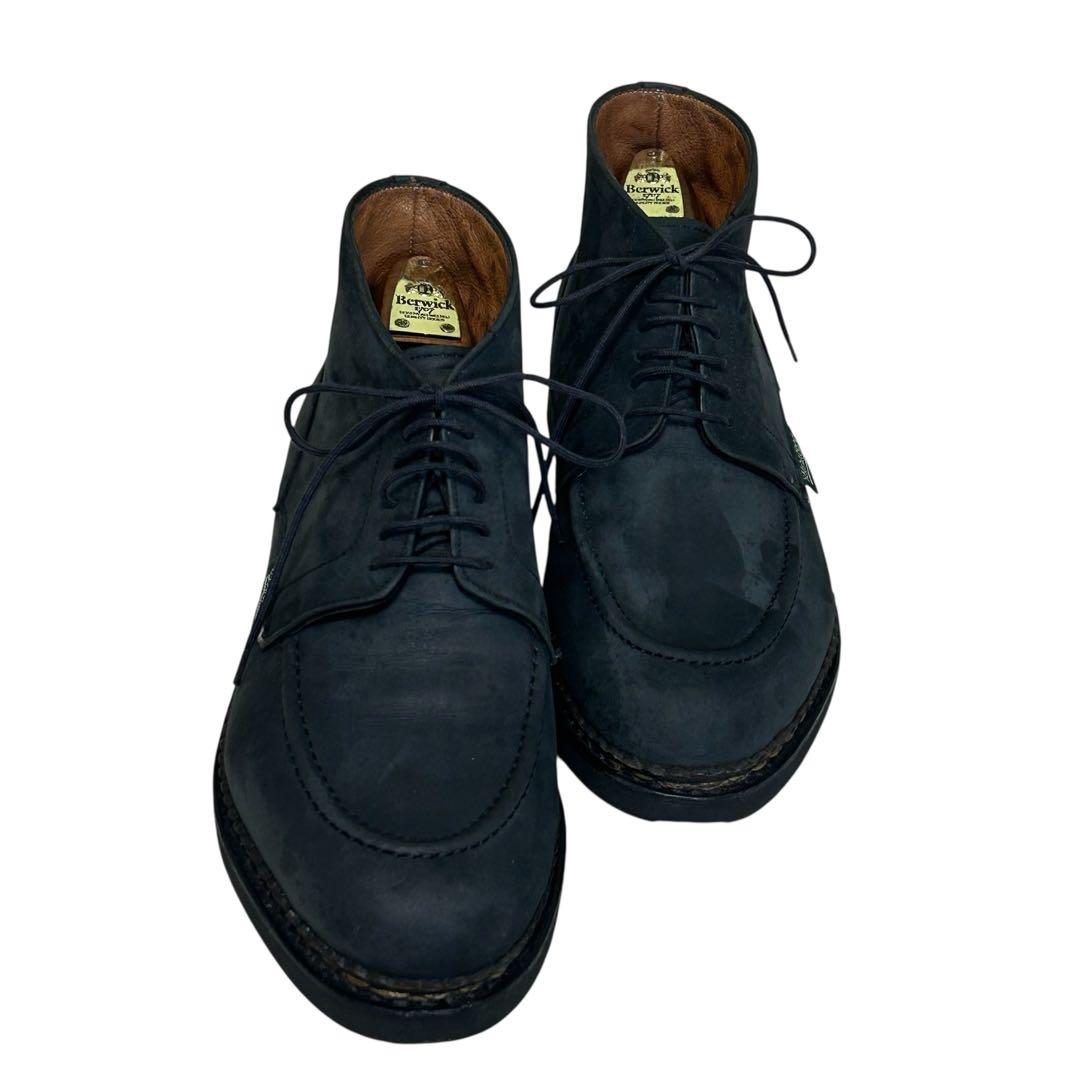 M'sブラック 希少モデル　パラブーツUチップブーツ ネイビー26