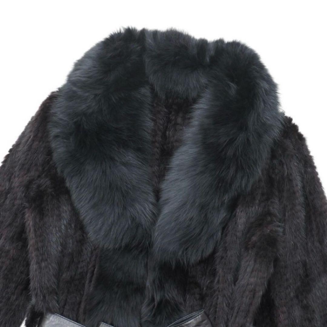 BUI 毛皮コート ミンクヤーン 衿:フォックスファー　S-M