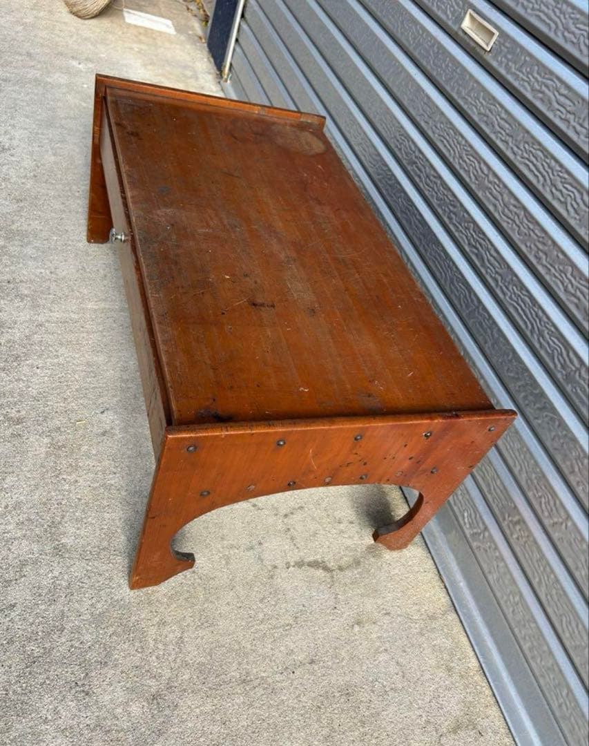 【アンティーク】木製 無垢材 文机 ローテーブル 座卓 昭和レトロ