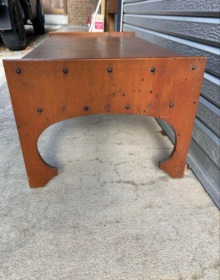 【アンティーク】木製 無垢材 文机 ローテーブル 座卓 昭和レトロ