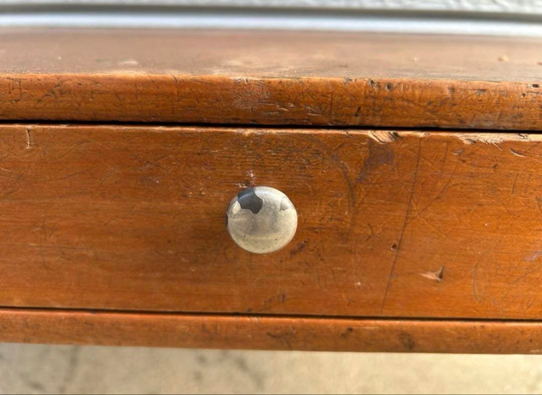 【アンティーク】木製 無垢材 文机 ローテーブル 座卓 昭和レトロ