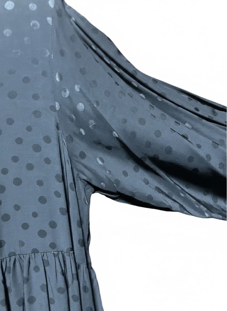 SUM1 STYLEスミスタイル ドット柄 アシンメトリー ティアードワンピース