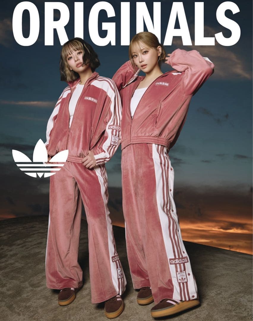新品S⭐️adidas アディブレイク ベロア トラックトップ &パンツ ピンク