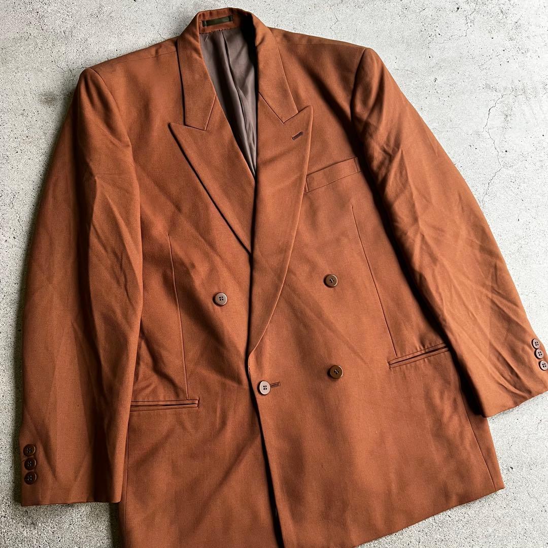 Vintage 成人式　ダブル　セットアップ　スーツ　オレンジ　菅田将暉　古着