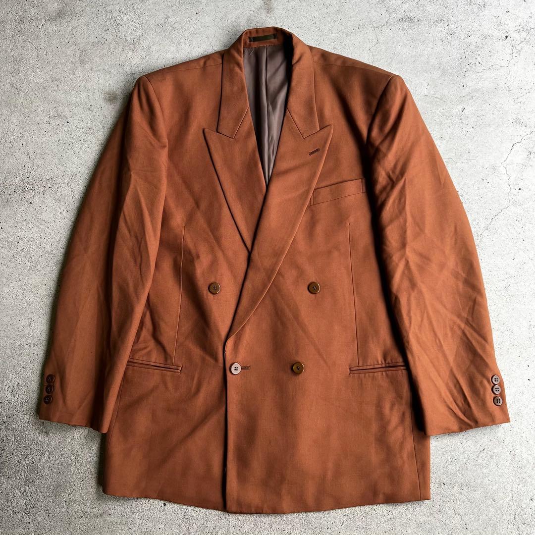 Vintage 成人式　ダブル　セットアップ　スーツ　オレンジ　菅田将暉　古着