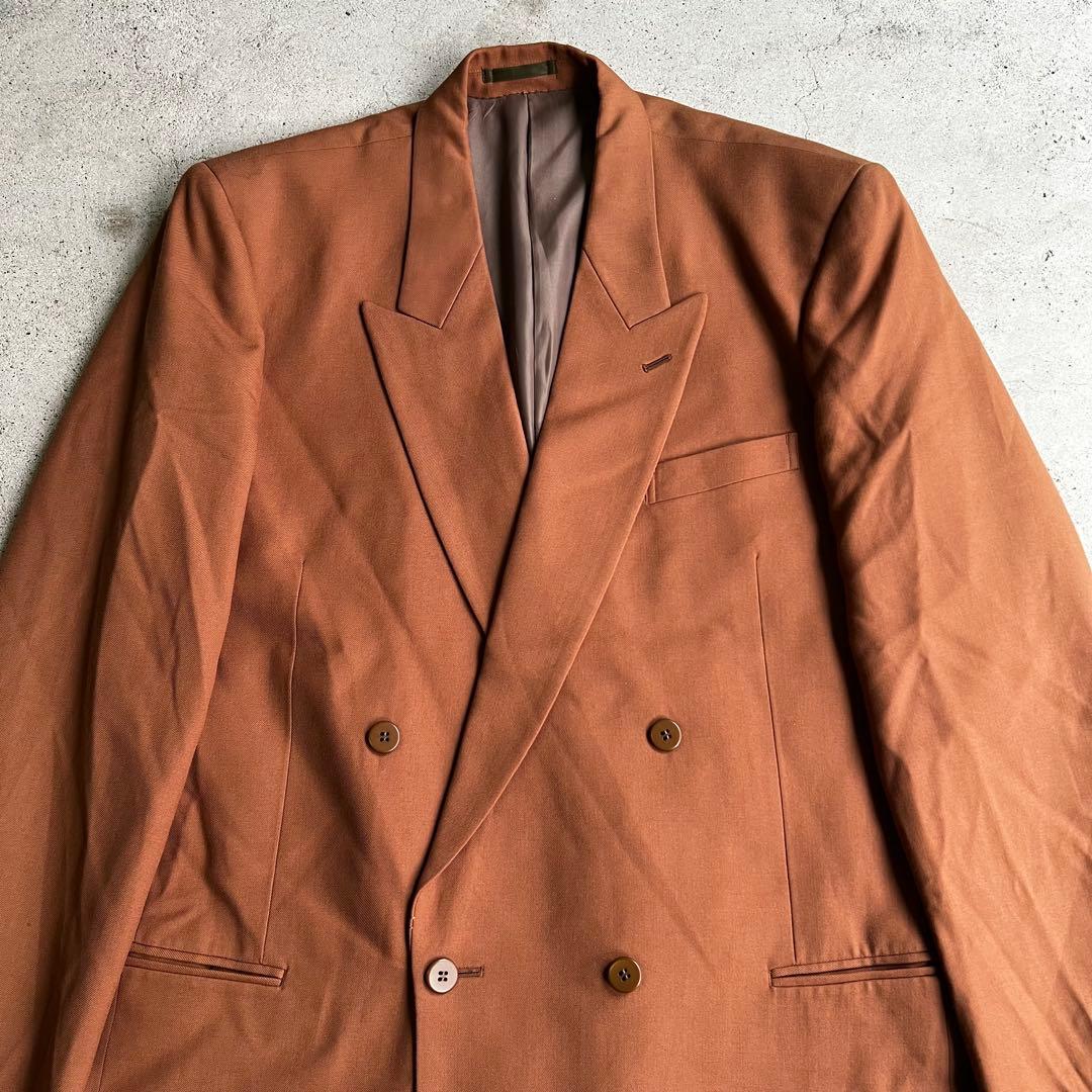 Vintage 成人式　ダブル　セットアップ　スーツ　オレンジ　菅田将暉　古着