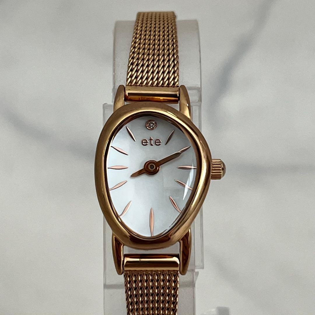 ete エテ 腕時計 ジェムフェイス レディース ダイヤ メッシュベルト