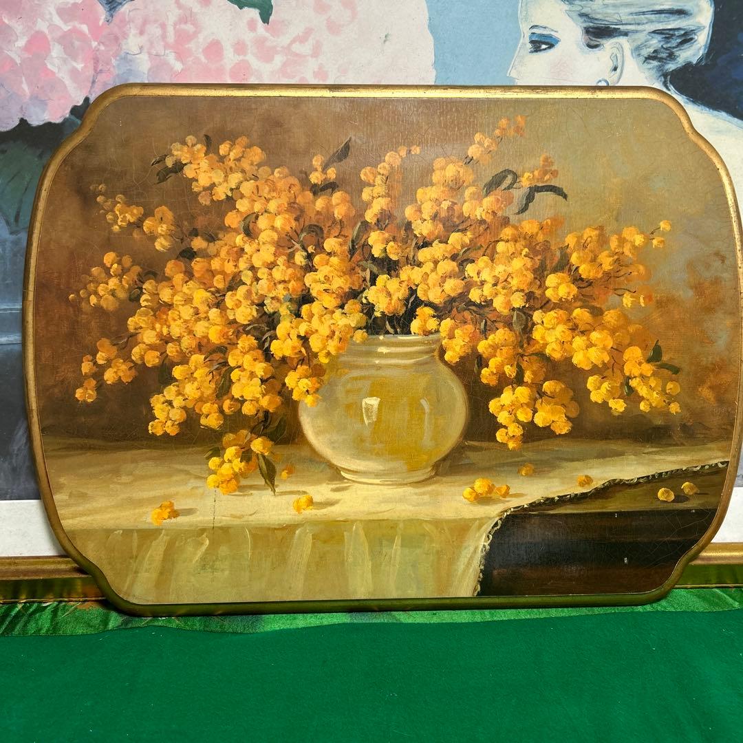 イタリア製 花瓶の花 絵画