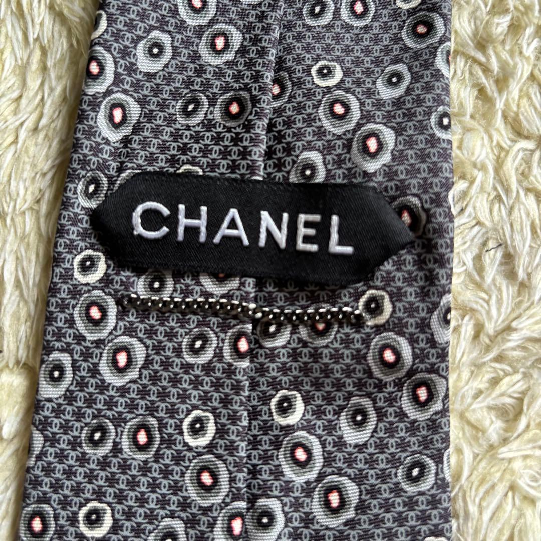 美品　シャネル ココマーク ネクタイ シルク フォーマル　マイクロココ