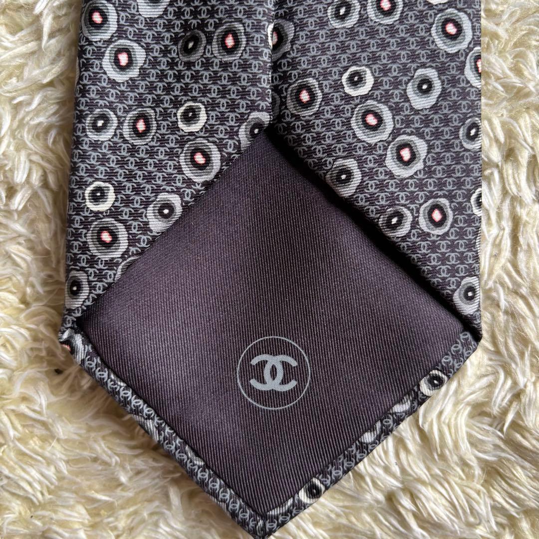 美品　シャネル ココマーク ネクタイ シルク フォーマル　マイクロココ
