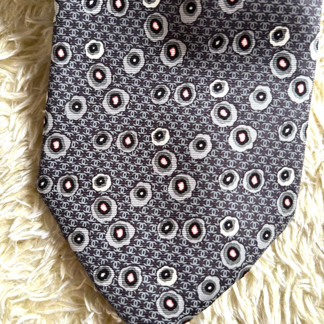 美品　シャネル ココマーク ネクタイ シルク フォーマル　マイクロココ