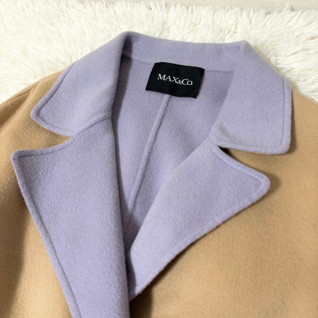 マックスアンドコー ダブルフェイス バイカラー ウールコート