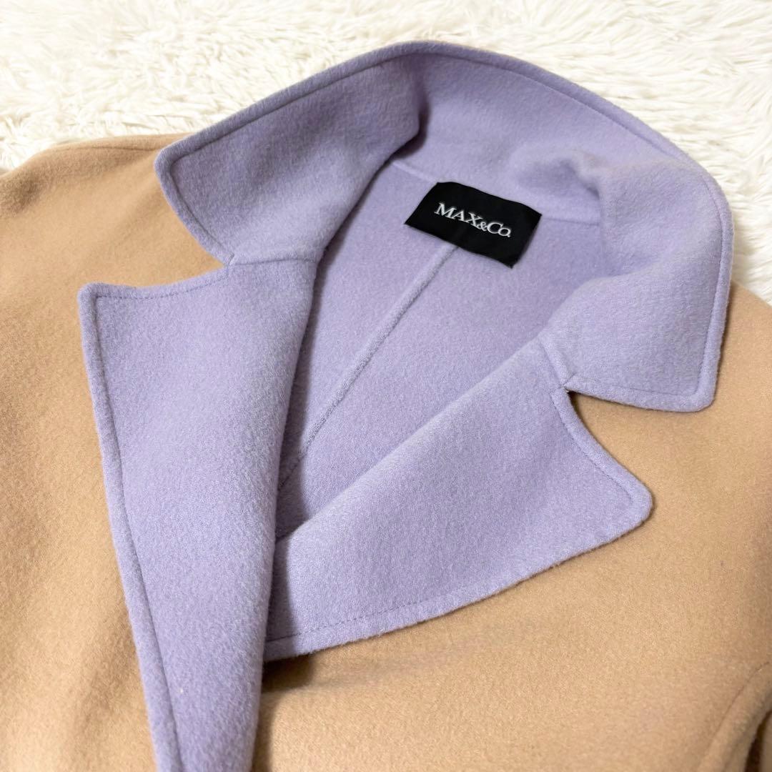 マックスアンドコー ダブルフェイス バイカラー ウールコート