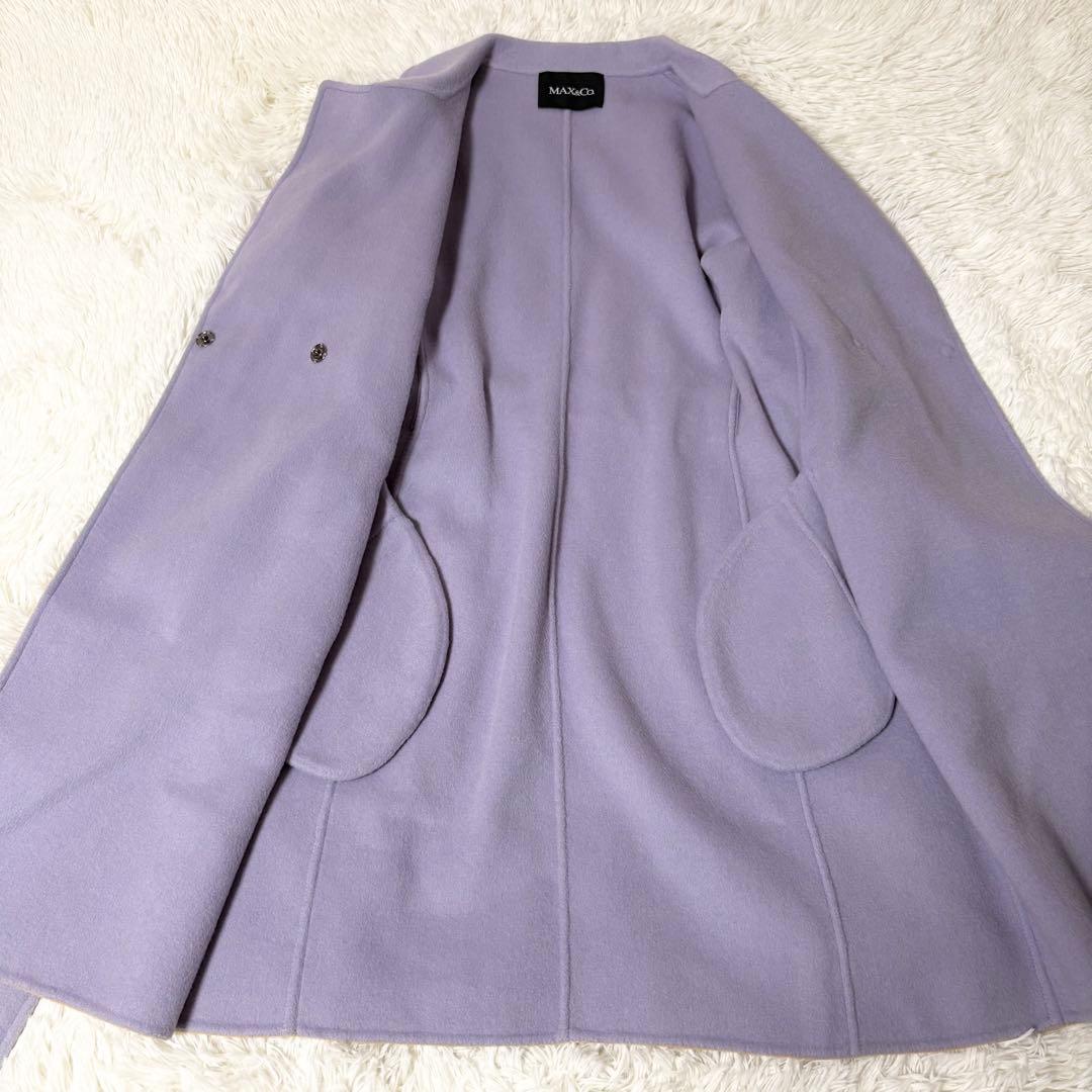 マックスアンドコー ダブルフェイス バイカラー ウールコート