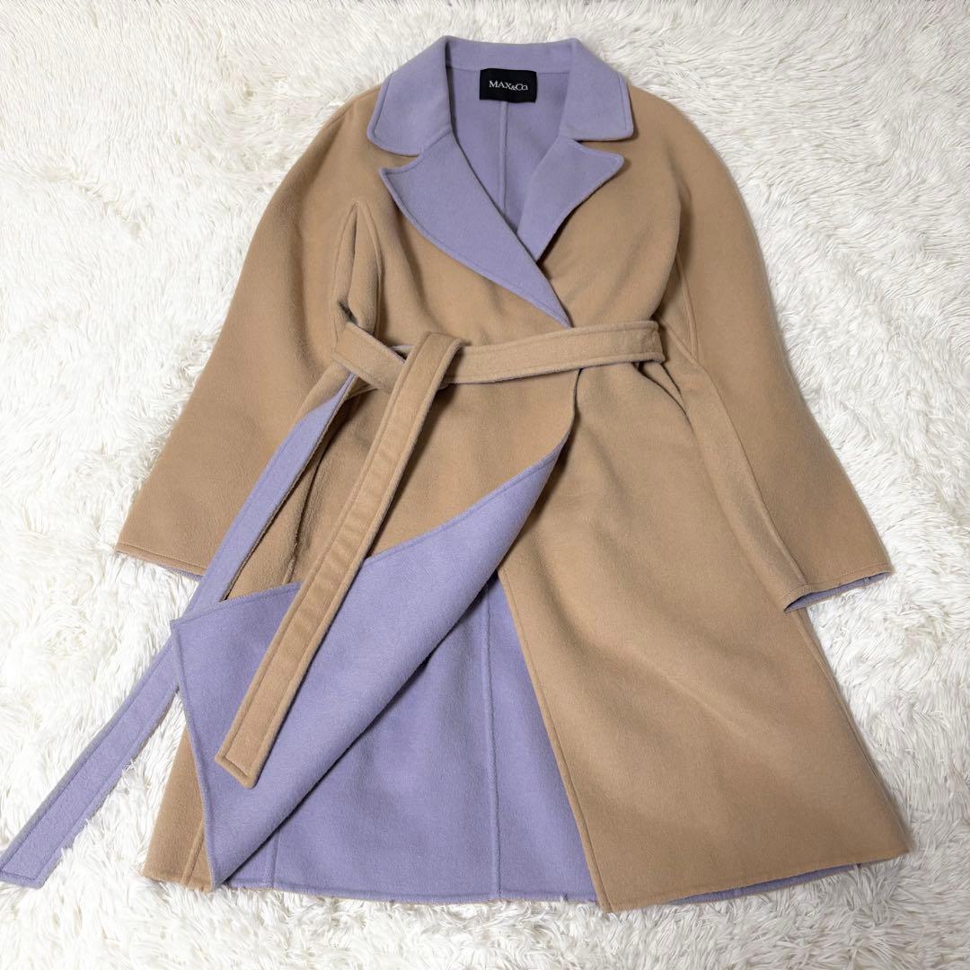 マックスアンドコー ダブルフェイス バイカラー ウールコート