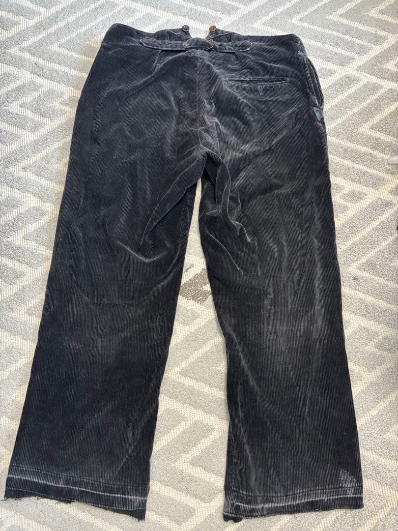 20s〜40s ブラック コーデュロイパンツ 針刺しシンチバック