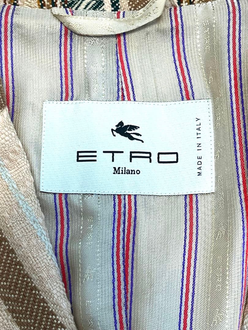 【希少・美品】MサイズETRO エトロ ストライプ チェスターコート