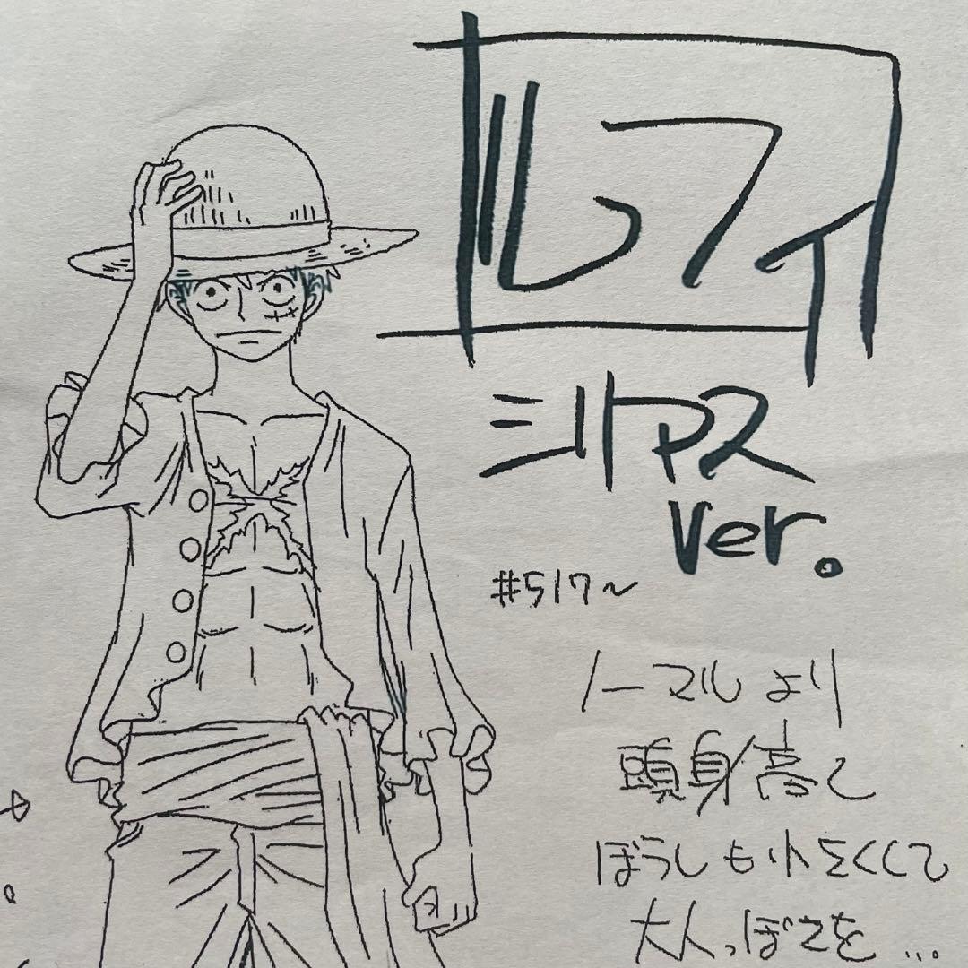決定稿 1枚 設定資料 モンキー・D・ルフィ シリアス バージョン ver