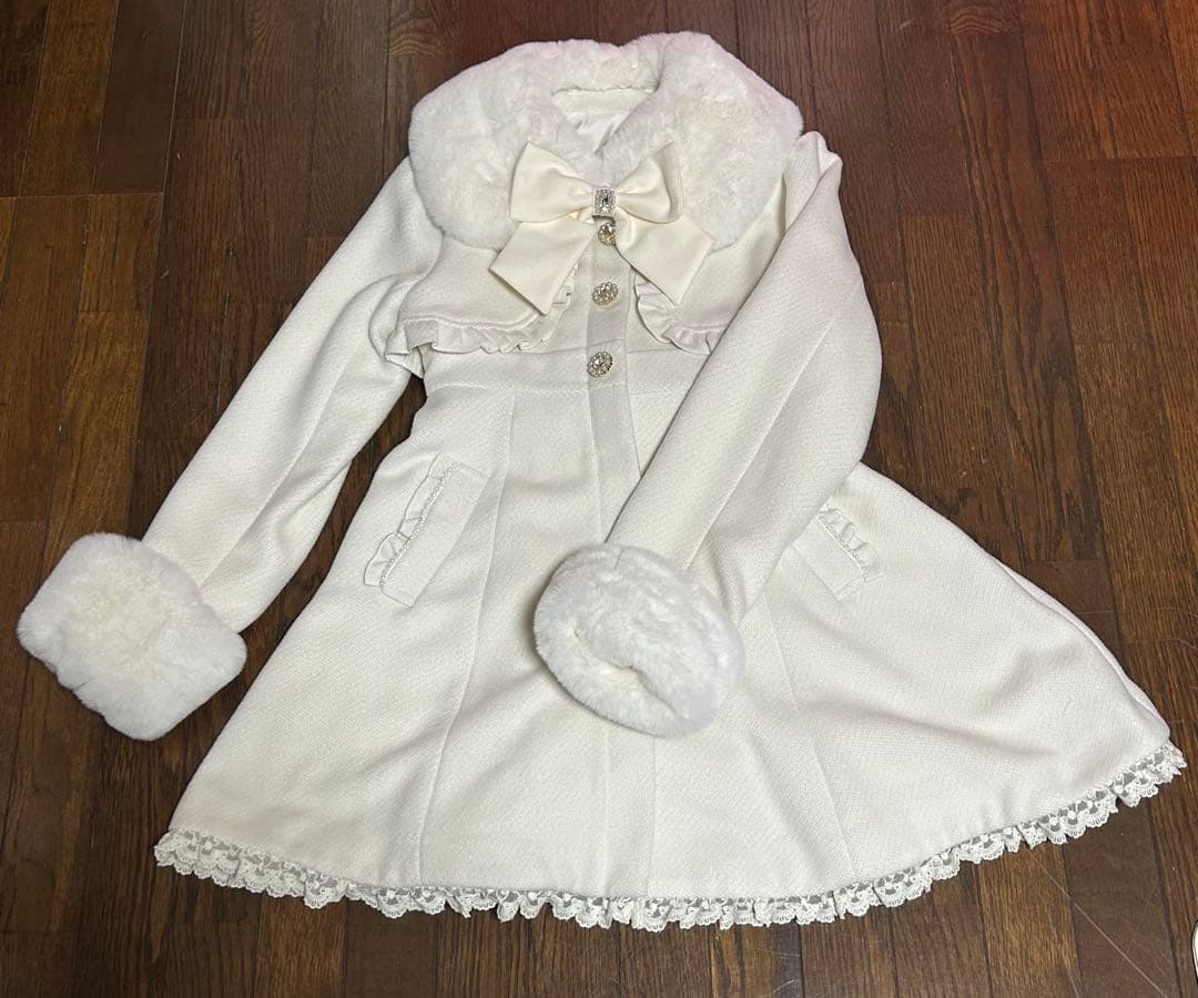 【新品未使用】NOEMIE ファー付きコートお嬢さんワッフルフレアコート