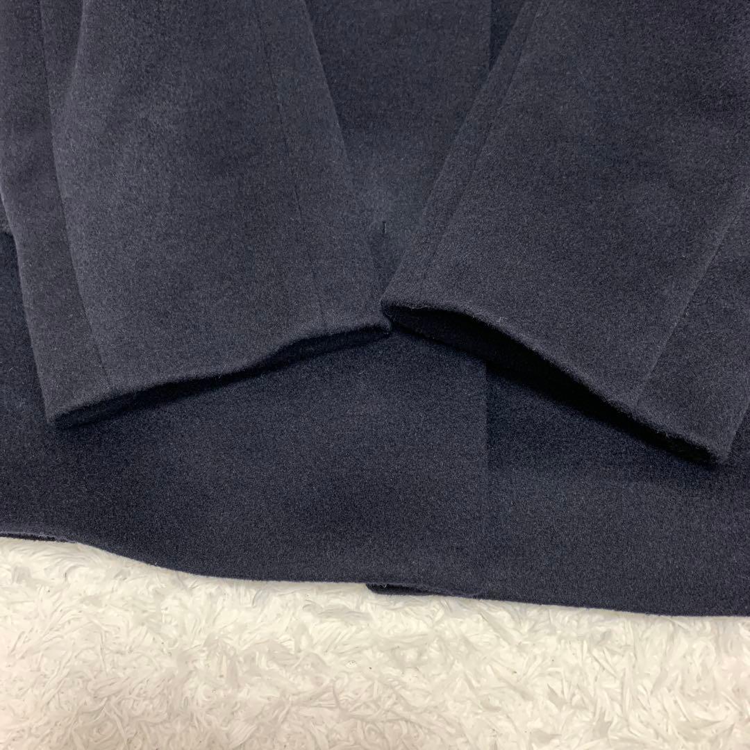 極美品✨グリーンレーベルリラクシング ウール ノーカラーミドルコート カシミヤ