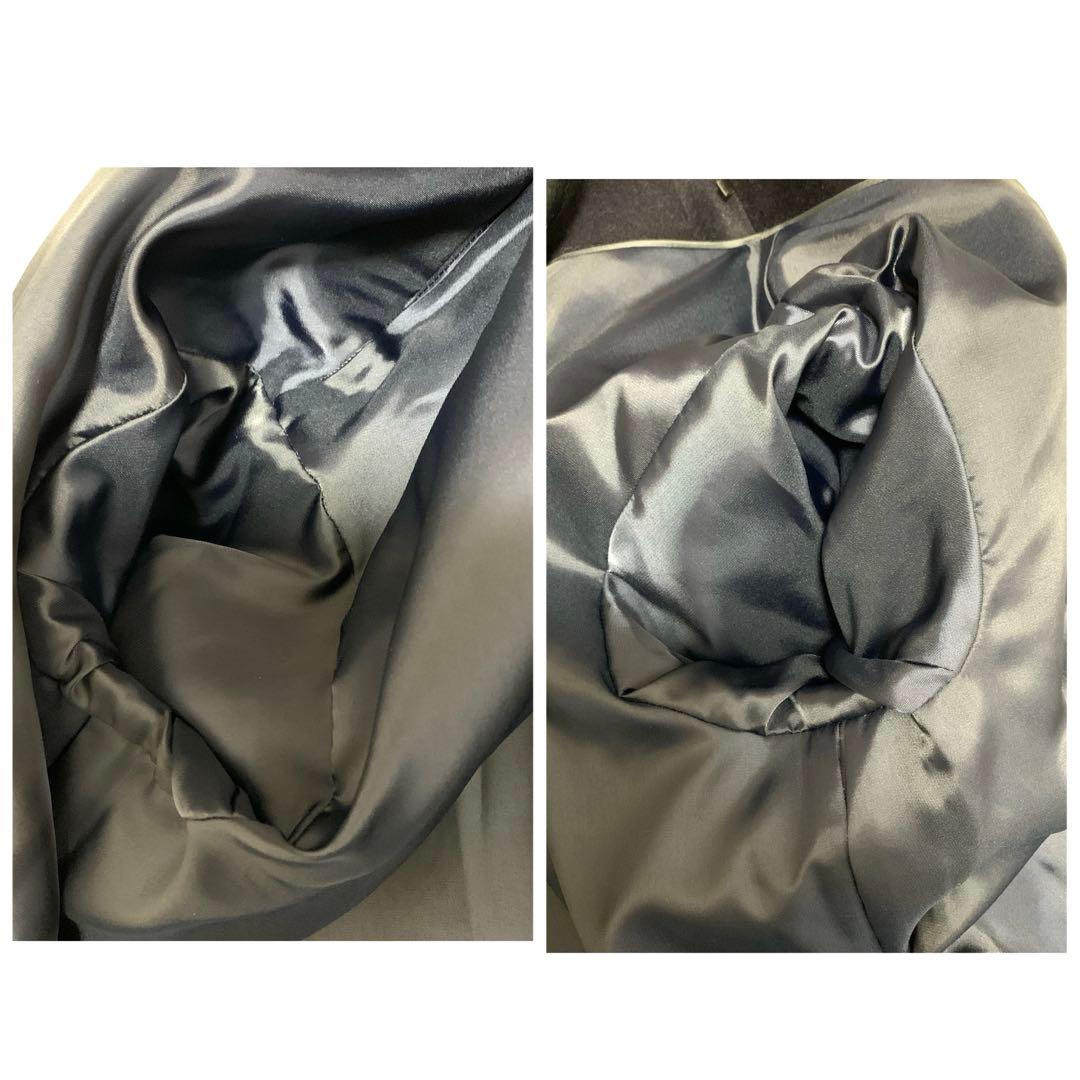 極美品✨グリーンレーベルリラクシング ウール ノーカラーミドルコート カシミヤ