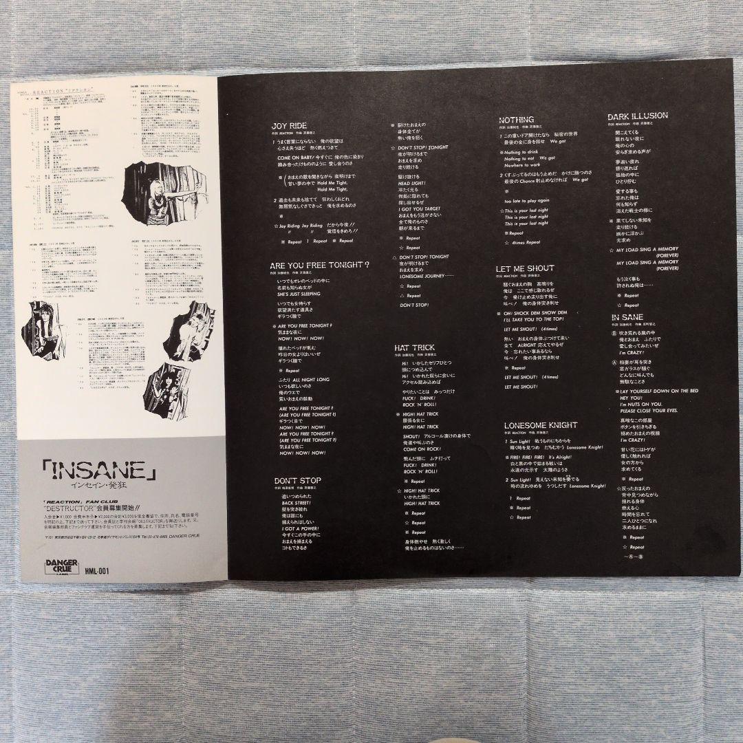 REACTION INSANE 限定アナログレコード