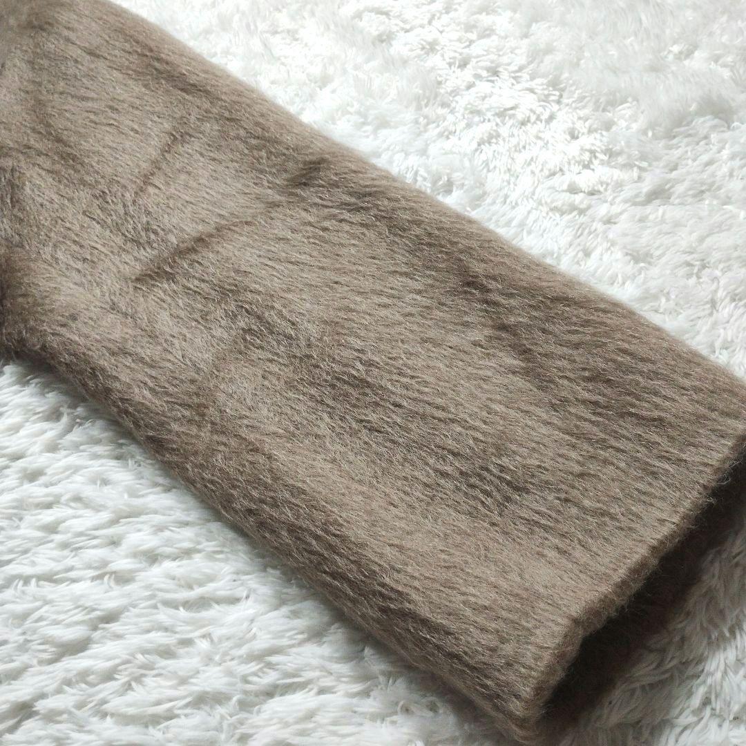 美品　23AW　スピックアンドスパン　シャギージャケットコート　モヘヤ　ブラウン