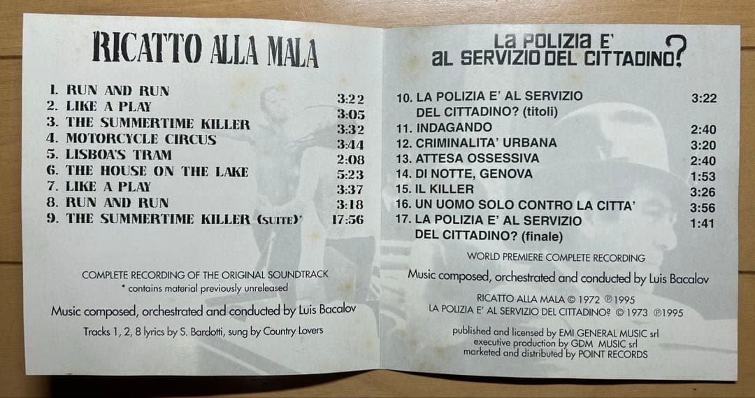 サマー・タイム・キラー＆傷だらけの刑事　サウンドトラックCD　ルイス・バカロフ