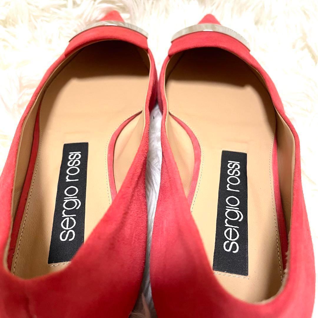 ✨極美品✨セルジオロッシ SR1 フラット パンプス スエード プレート