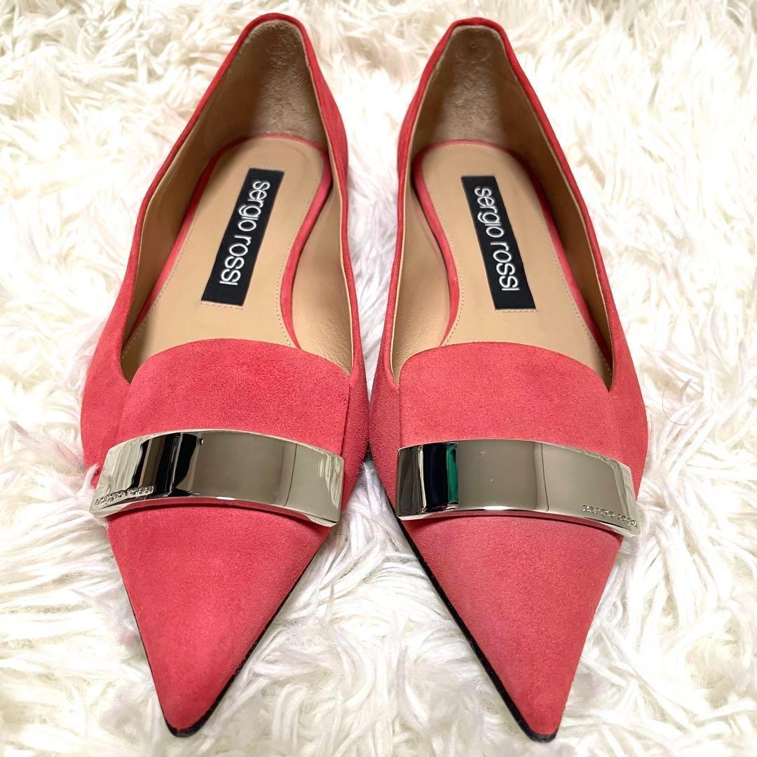 ✨極美品✨セルジオロッシ SR1 フラット パンプス スエード プレート