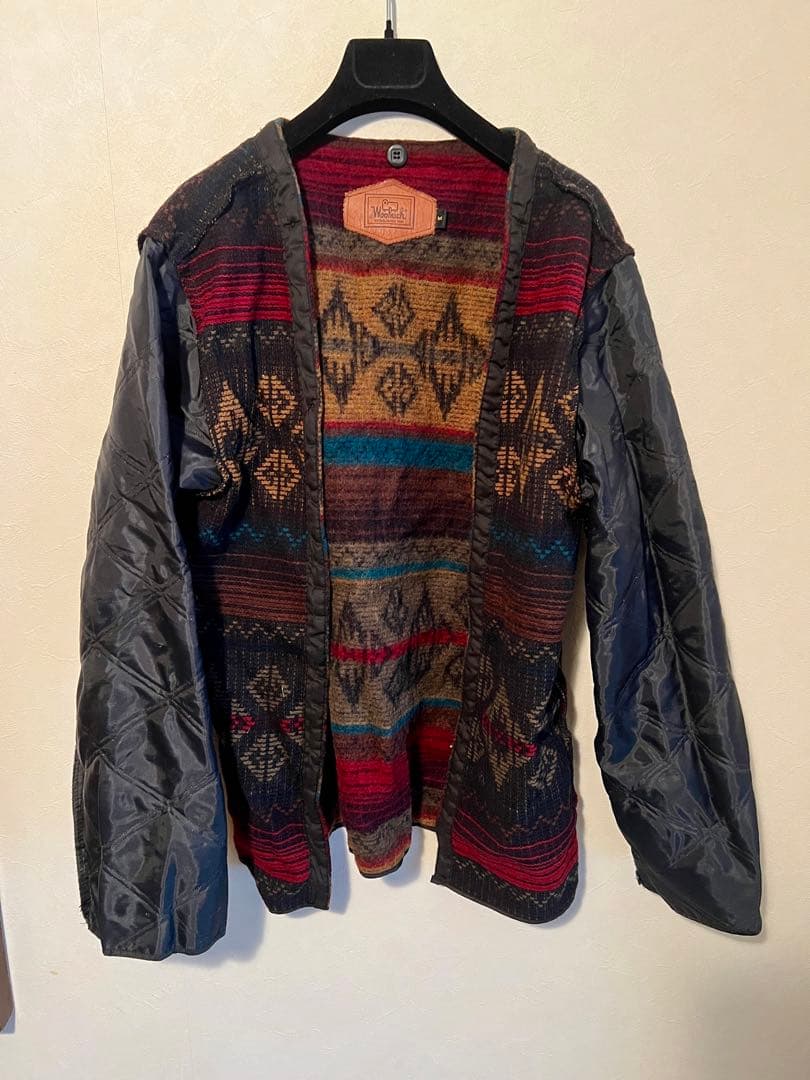 90s woolrich 襟レザーハンティングジャケット