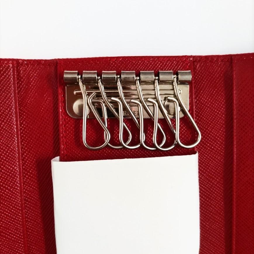 【⭐️PRADA⭐️】新品 プラダ ナイロン キーケース 6連 三角ロゴ レッド