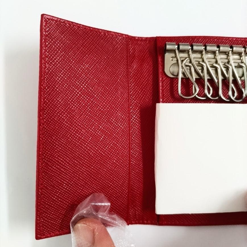 【⭐️PRADA⭐️】新品 プラダ ナイロン キーケース 6連 三角ロゴ レッド