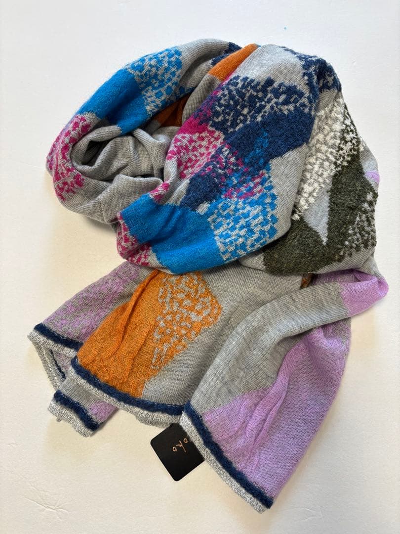 【新品未使用タグ付】Masaki Kyoko 佐藤繊維 大判 カラフル ショール