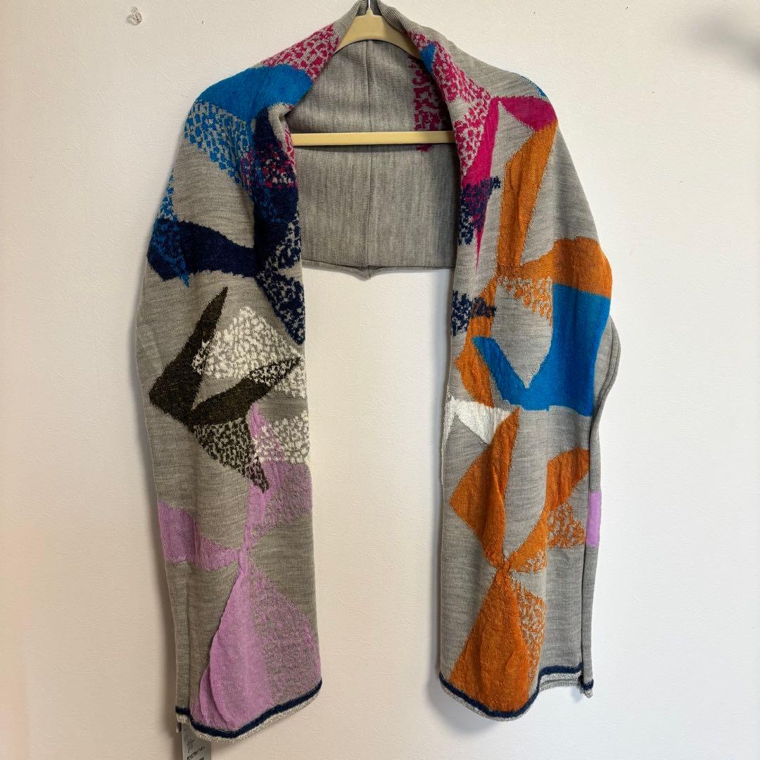 【新品未使用タグ付】Masaki Kyoko 佐藤繊維 大判 カラフル ショール