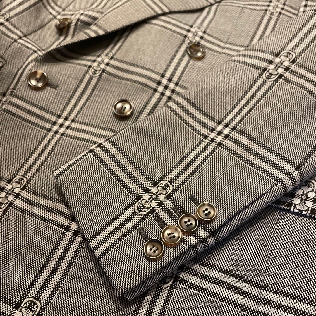 【新品未使用】グッチ　781621 ホースビットウールチェックジャケット