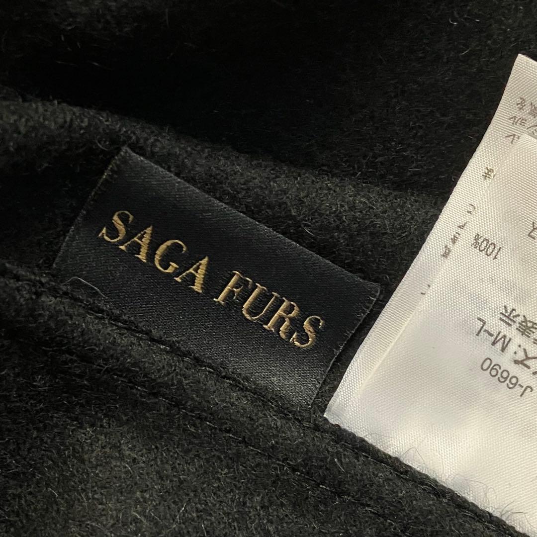 SAGA FURS サガファー カシミヤケープ ポンチョ 黒 フォックス 和装