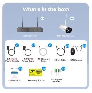 新品 カメラ 4台300万画素 Wi-Fi 監視システム カメラセット 16CH