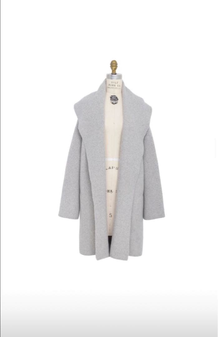 ドゥロワー　drawer 編みニットジャケット　 ニットコート　グレー