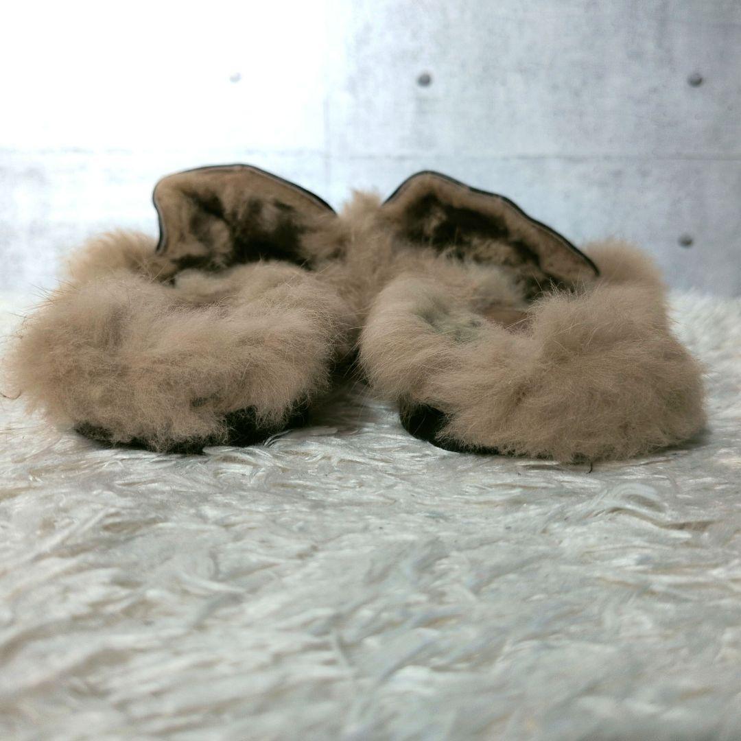 グッチ　プリンスタウン　サンダル　スリッポン　ホースビット　ファー　レザー　43