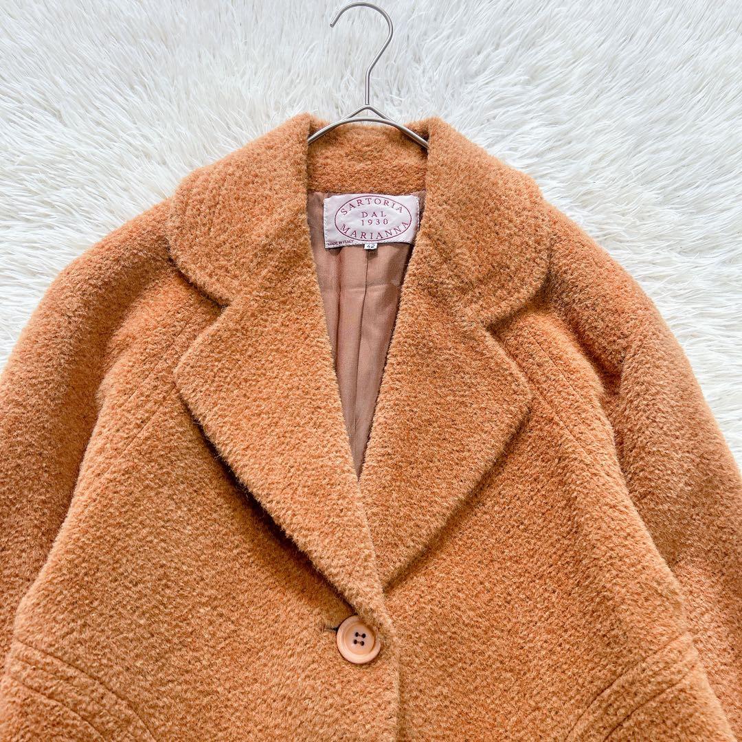 【美品】AGNONA　最高級MARTORAアルパカ素材　チェスターコート　XL