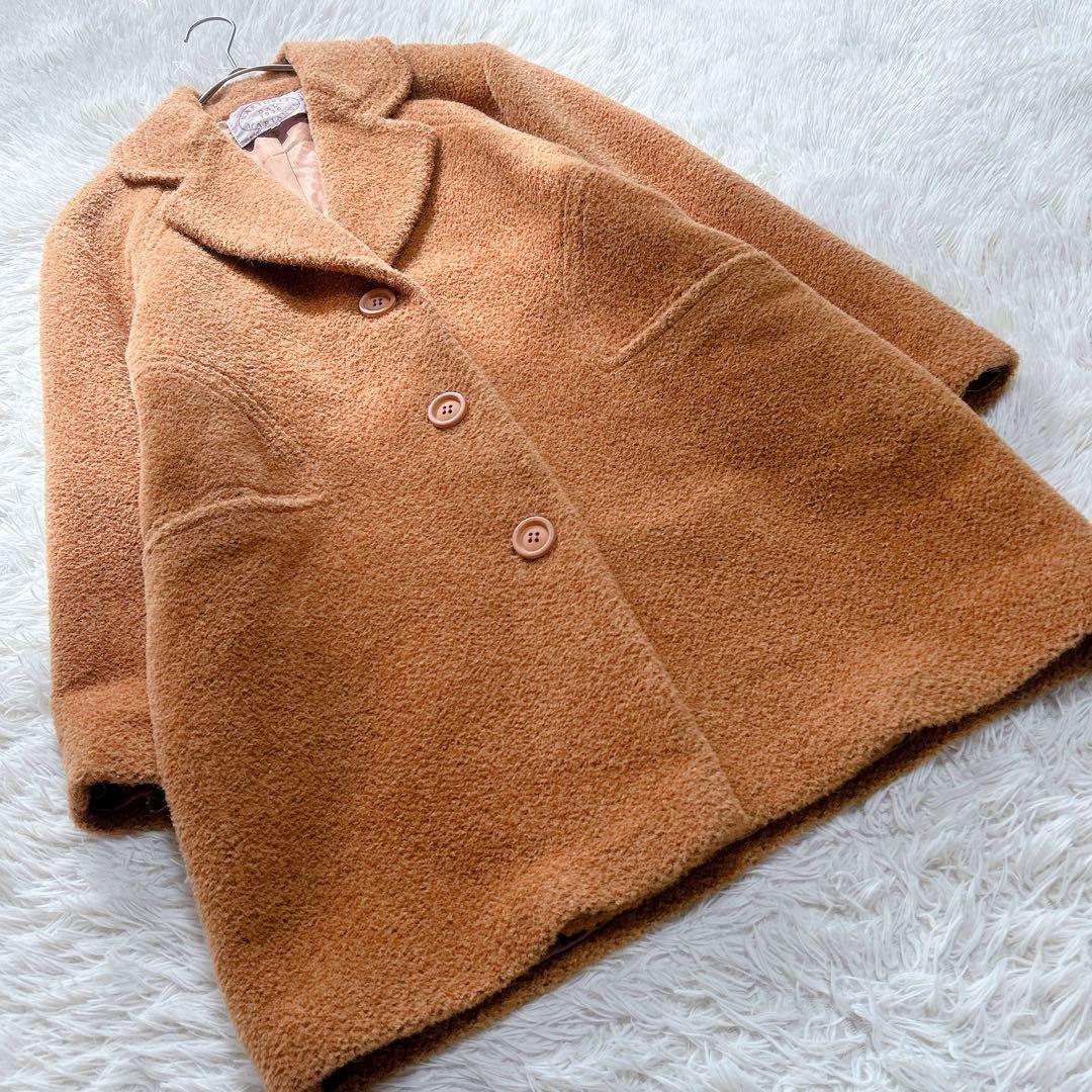 【美品】AGNONA　最高級MARTORAアルパカ素材　チェスターコート　XL