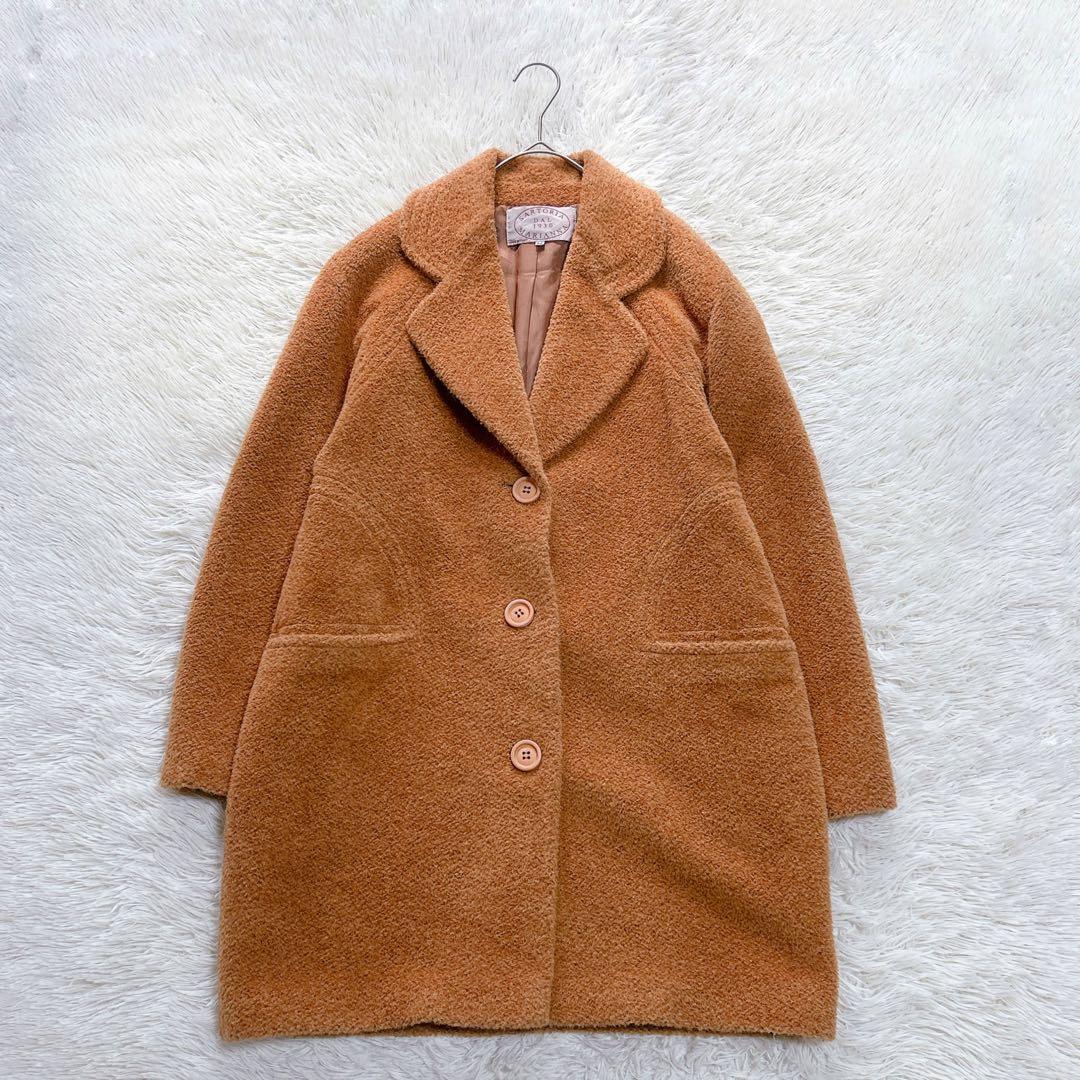 【美品】AGNONA　最高級MARTORAアルパカ素材　チェスターコート　XL