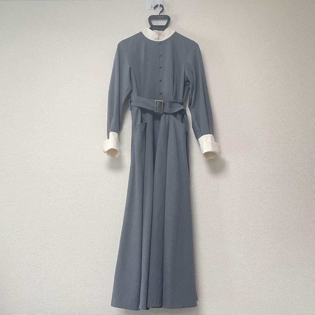 foufou クラシカルストライプバイカラーワンピース　美品