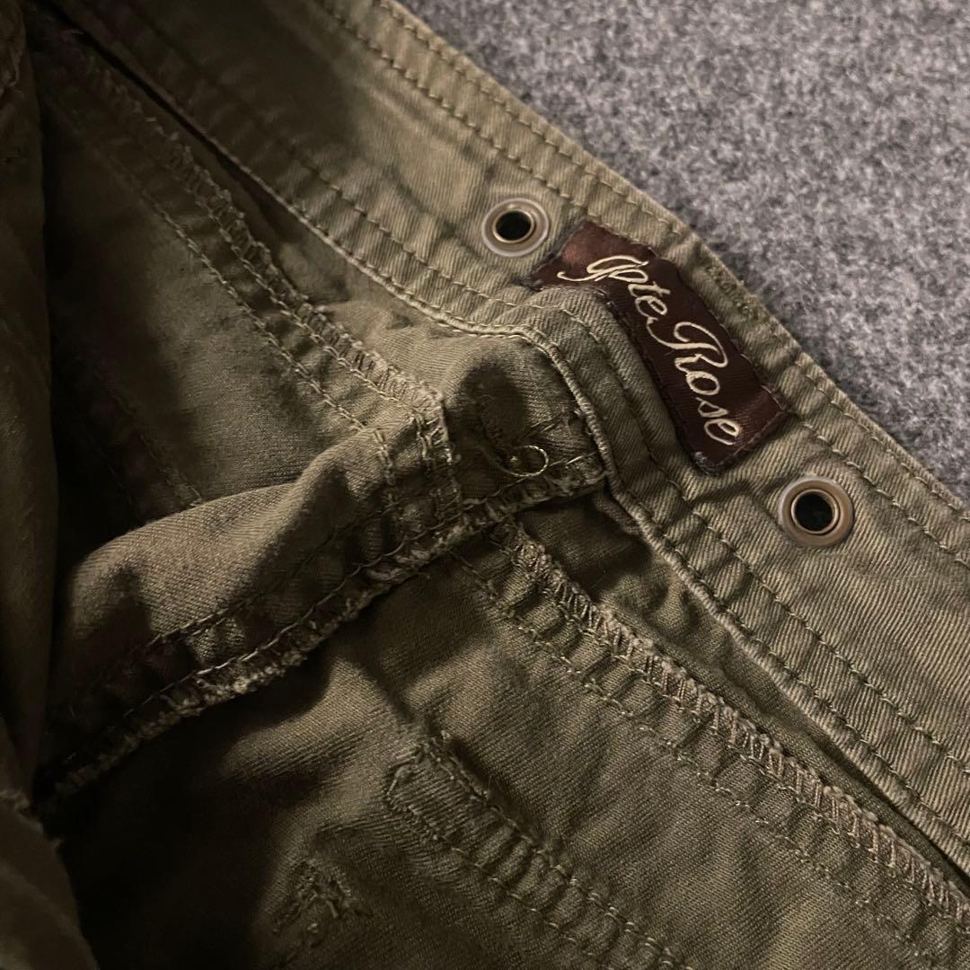 蓮様　フレア　カーゴパンツ　ギミック　ミニタリー　y2k カーキ S