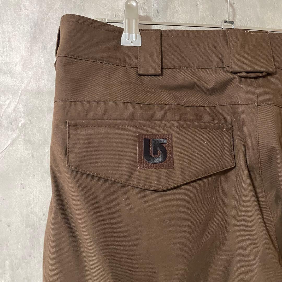 burtonバートンスキーパンツスノーボードウェアズボン下茶色ブラウン刺繍ロゴ